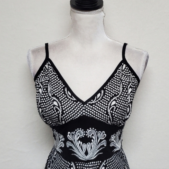 Maurices Rockabilly Vintage 90s Black White Polka-dot Printed Fit & Flare Dress - Picture 5 of 14